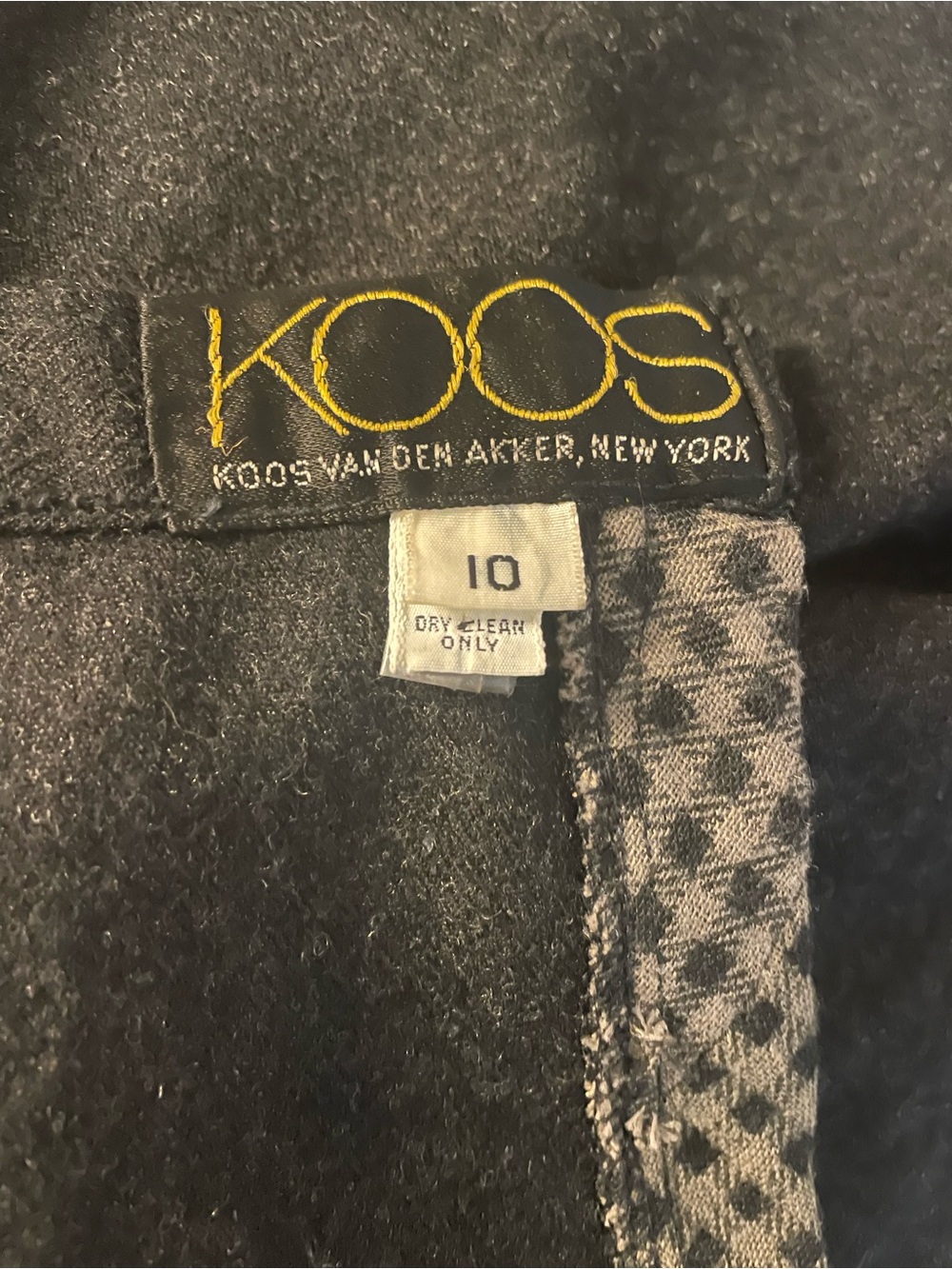 Vintage 1970s KOOS Van Den Akker Appliqué Wool Wrap Skirt Gray Size 10 - Picture 8 of 9